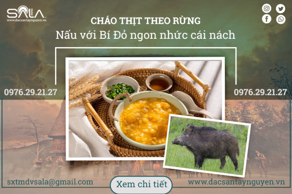 Cháo Thịt Heo Rừng Sọc Dưa Nấu Bí Đỏ