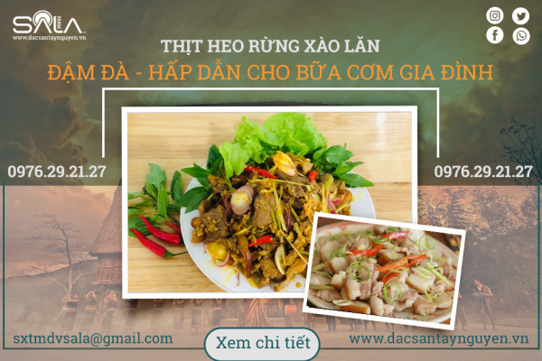 Thịt heo rừng xào sả ớt