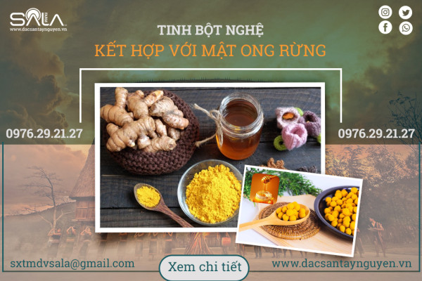 Tinh bột nghệ kết hợp với mật ong